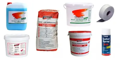 Priprava podlage - Izravnalne mase - Barve - Kemija za pleskarje