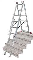 Večnamenska alu lestev KRAUSE® CORDA® 3x6 prečk 1,70-3,65m, za stopnice, teža 9,0kg, Z033369