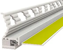 Ometni špaletni profil K1C membrana 12mm, z gelom,podaljšano rebro 2,4m/palica 30pal/kart 40kart/pal, Z1224K1CLO