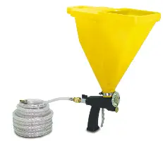 Brizgalna pištola z lijakom in 10m cevi za zrak, šobe 4-9mm, Z207307001