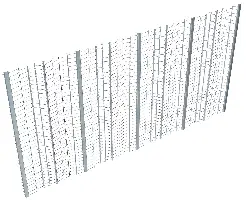 Rebrasta mrežna metalna plošča 2,5x0,6m=, Z329900LO