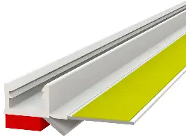 Ometni špaletni profil 10mm,notranji,rdeča,jeziček, 2,5m/pal. 60pal/kart 42kart/pal, Z3765250LO