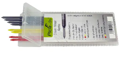 Grafitne mine-set 8-kosov (rdeča,rumena,siva) za PICA-DRY svinčnik, Z409420