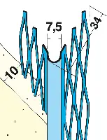 Kotni ometni profil 1005 dolžina 3,00m/palica, okroglo izoblikovan rob P25, 81vez/pal., Z41005300