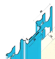 Zaključni dilatacijski profil 1201 za omet debeline 14mm, 3,0m/palica 15pal/vez 81vez/pal, Z41201300