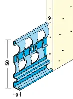 Zaključni cokel profil 1219 za omet debeline 9mm 3,0m/palica 25palic/vez 60vez/pal, Z41219300