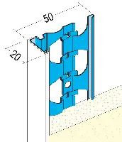 Zaključni ometni profil +PVC 1222 20mm 3,0m/palica 25pal/vez 42vez/pal, Z41222300