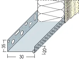 Podstavni fasadni profil Alu 30mm 90603 (9143) 2,50m/palica 10palic/vez, Z490603