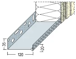 Podstavni fasadni profil Alu 120mm 90812 (9212) 2,50m/palica 6palic/vez, Z490812