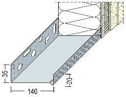 Podstavni fasadni profil Alu 140mm 90814 (9213) 2,50m/palica 6palic/vez, Z490814