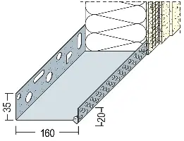 Podstavni fasadni profil Alu 160mm 90816 (9214) 2,50m/palica 6palic/vez, Z490816