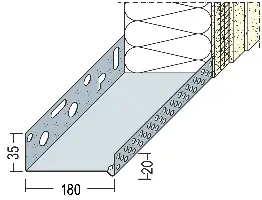 Podstavni fasadni profil Alu 180mm 90818 (9216) 2,50m/palica 6palic/vez, Z490818