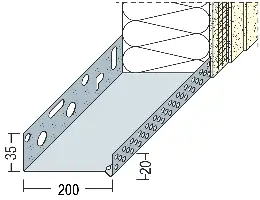 Podstavni fasadni profil Alu 200mm 90820 (9218) 2,50m/palica 6palic/vez, Z490820