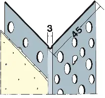 Aluminijasti kotnik 90° 45x45mm 3,0m/palica 25pal/vez 108vez/pal, Z49179300