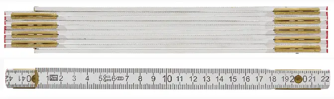 Leseni meter, bele barve, 2m, dupleks-skalirano P10, Z53020501