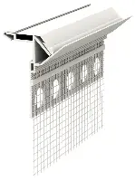 Zaključni profil Atika PVC z mrežico in tesnilom 2,5m/palica 10pal/kart 40kart/pal, Z6413250LO