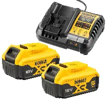=80= AkkuPlus-Starterset DEWALT® DCB1104P2, 2x18V 5,0Ah Akkus und Ladegerät, ZDCB1104P2-QW