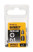 Bit nastavki PZ1 x 25mm EXTREME® IMPACT TORSION DEWALT® 5kos/paket, ZDT7386T-QZ