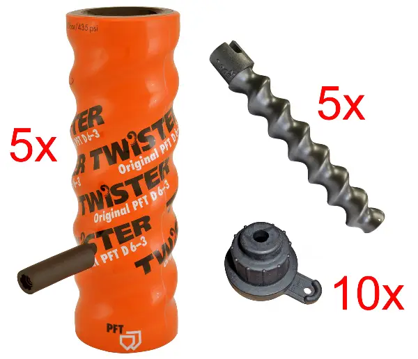 Rotor/Stator-Set PFT Twister D 6-3, 5x rotor, 5x stator, 10 šob 12mm, Z000853502