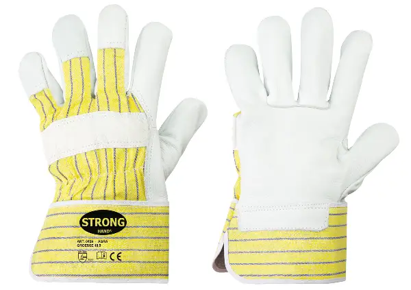 Rokavice AGRA polno goveje usnje ca.1,2mm, gumirani zavihek, EN 388, Vel.10,5, Z0155