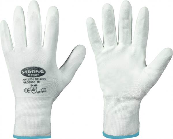 Rokavice CLASSIC BEIJING STRONGHAND®, bele, EN388, vel. 10, P240, Z070610-1