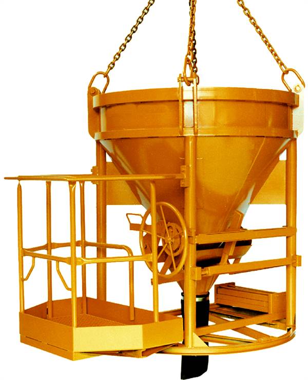 Silos za beton 1016H.13 PAM, 1250l s transportno košaro za delavca, cilindrično-stožčast, Z1016H1250PAM