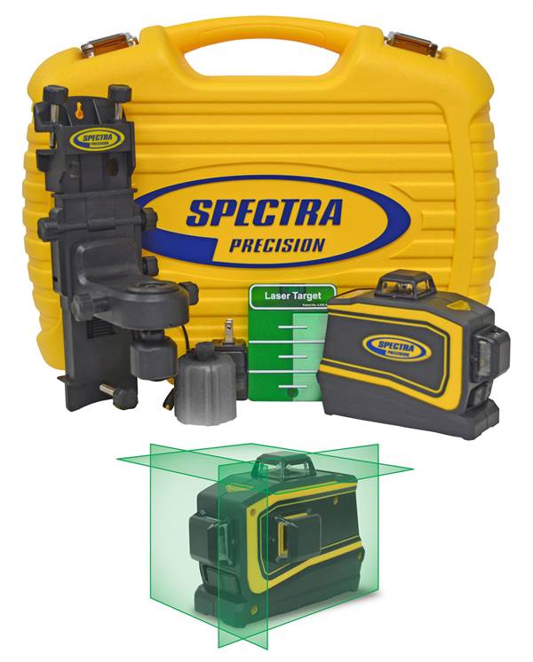 =81= Linijski laser SPECTRA LT58G 3-ravnine vklj. s polnilcem, tarčo, adapter in kovček, Z120058G