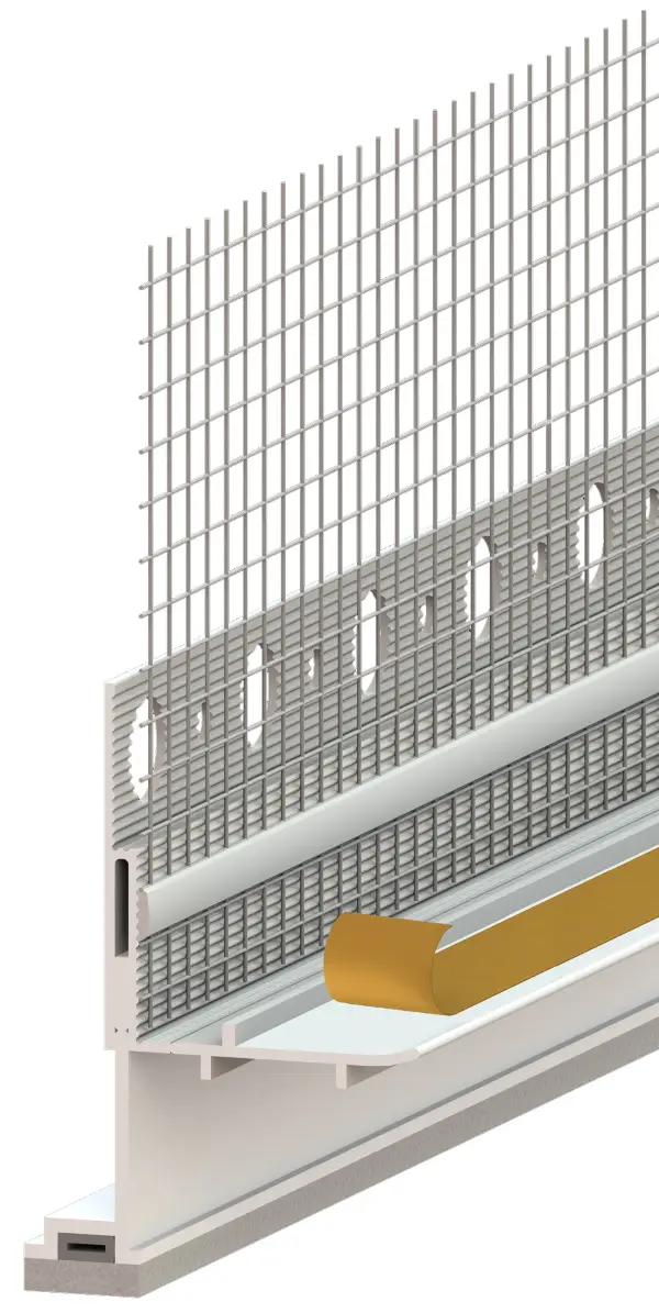 Natični špaletni profil 3D fleksibilen, z mrežico 2,4m/palica 25 pal/kart 21kart/pal, Z1224LO