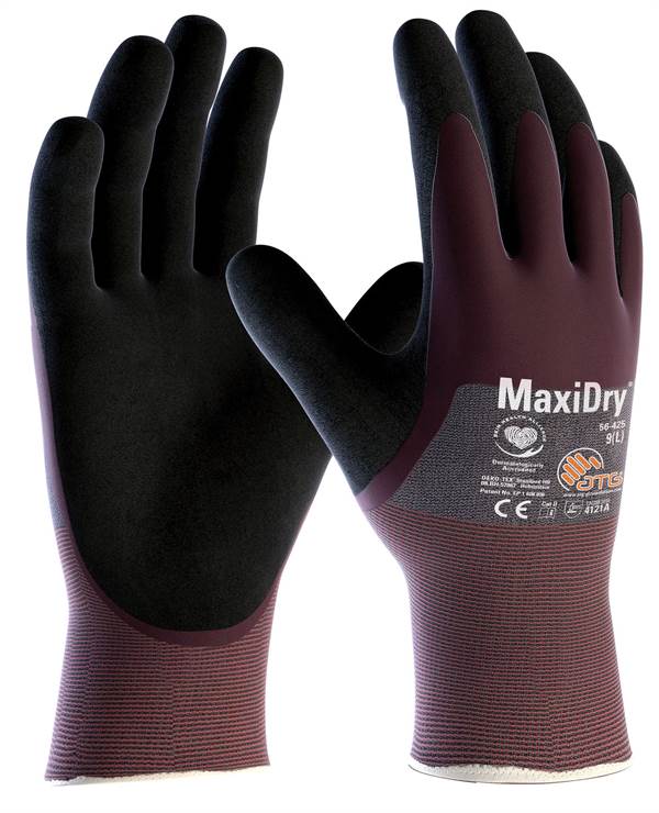Montažne rokavice MAXIDRY® 56-425, lila/črne, 3/4 prevlečene, EN 388, vel. 10, Z131710