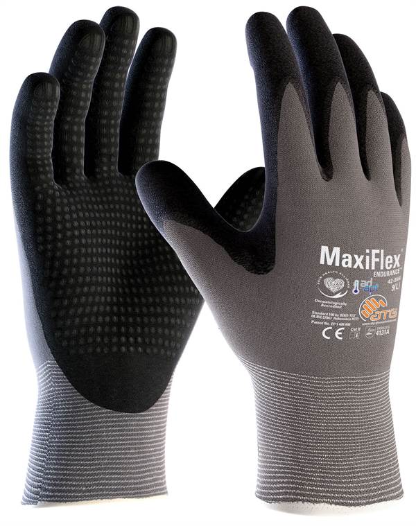 Montažne rokavice AD-APT® MAXIFLEX® ENDURANCE 42-844, sivo/črne, EN 388, vel. 9, Z133509