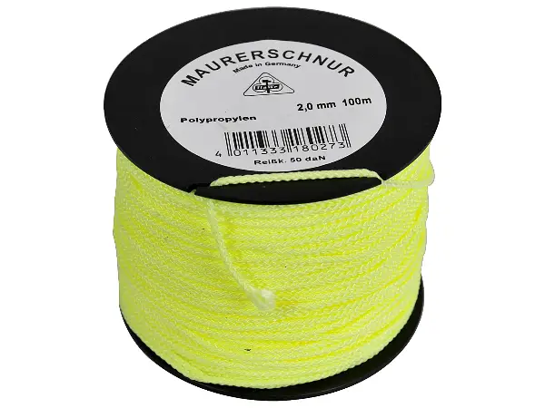 Zidarska vrvica PP rumena 2mm 100m/rola P6, Z18022