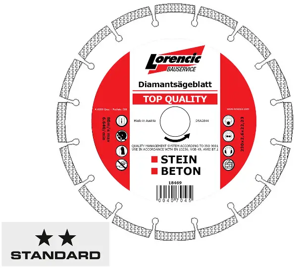 Diamantna rezalna plošča Top Quality 230x2,6x22,2mm srebrna TYROLIT, Z18469