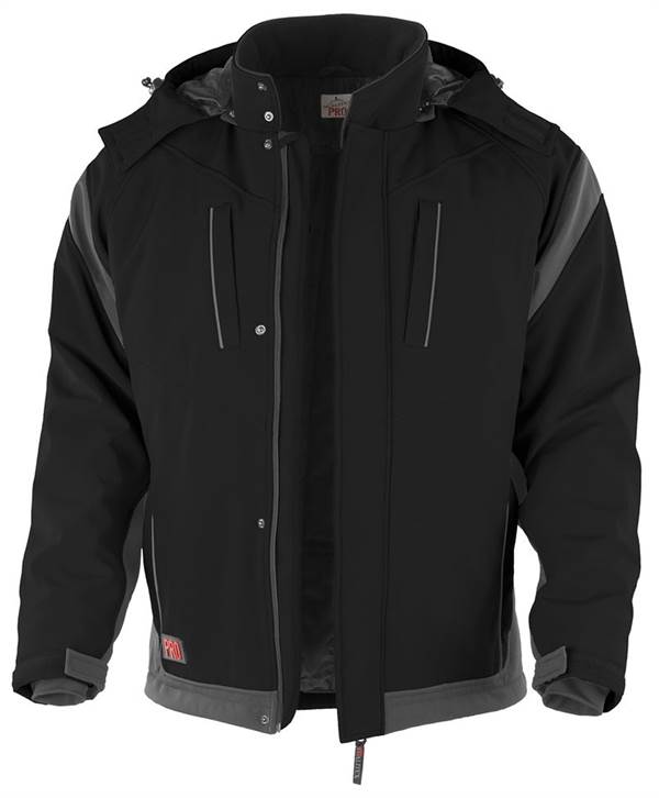 Zimska-Softshell-Jakna QUALITEX PRO, črno/siva, vel. M, P10, Z201045M
