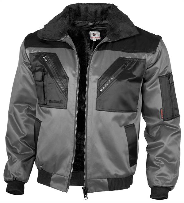Pilotska jakna QUALITEX, sivo/črna, 265 g/m², vel. XL, Z23621XL