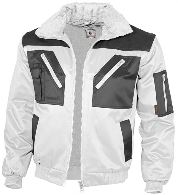 Pilotska jakna QUALITEX, bela/siva, 265 g/m², vel. M, Z23669M