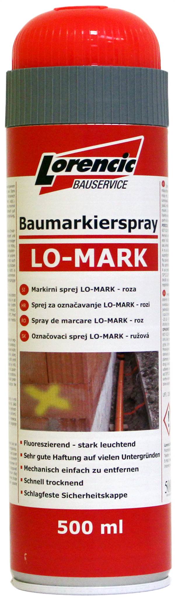 =§= Markirni sprej LO-MARK rdči 500ml 12kos/kart 75kart/pal, Z241613LO