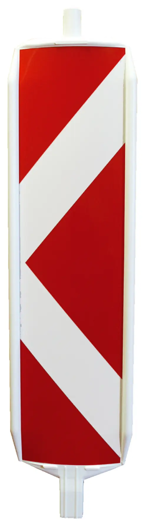 Opozorilna tabla puščičasta desno-/levo usmerjanje rdeče-bela Folija Tip1 s stojalom 60/60mm P72, Z25487RLPOES