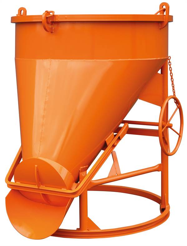 Silos za beton 1021.10H, 750l okrogel, z ročnim kolesom za odpiranje, Z30260