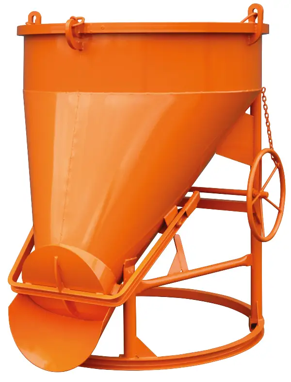 Silos za beton 1021.12H, 1000l okrogel, z ročnim kolesom za odpiranje, Z30280