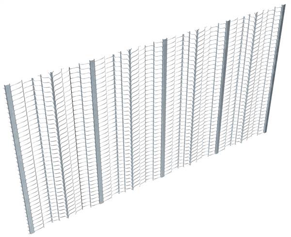 Rebrasta mrežna metalna plošča 2,5x0,6m=, Z329900LO
