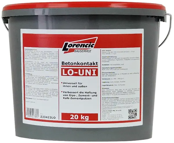 Betonkontakt LO-Uni za mavčne-/apneno cementne omete, noter/zunaj 20kg/vedro, Z33422LO