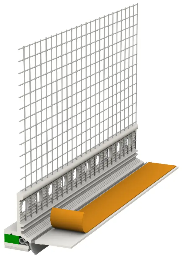 Ometni špaletni profil 3D Membrana, z mrežico,RAL zelena,zunanji, 2,4m/palica 25pal/kart, Z3780240LO