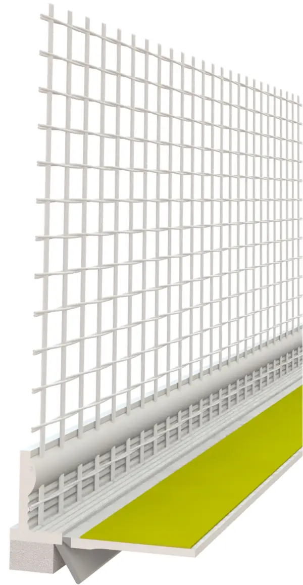 Špaletni fasadni profil 6mm,z mrežo,jeziček, 2,5m/pal 60pal/kart 21kart/pal, Z3797250LO