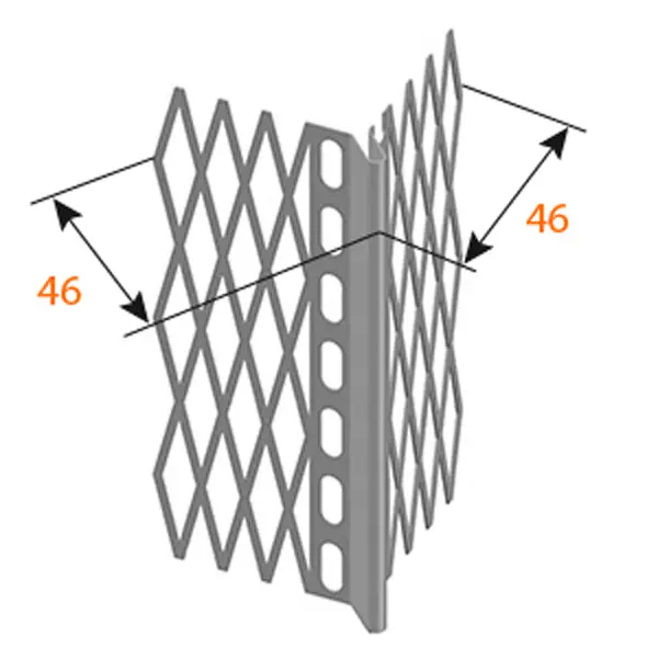 Kotnik za zunanji omet 90° 3,00m/palica 15pal/vez 96vez/pal, Z41043300LO