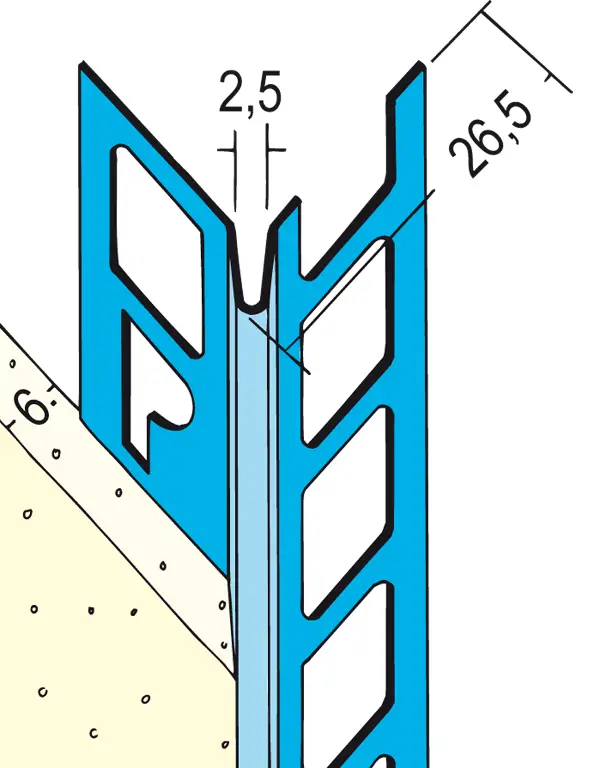 Kotni profil 1084 notranji omet 2,5m/palica, 25pal/vez, 77vez/pal, pocinkan, Z41084250