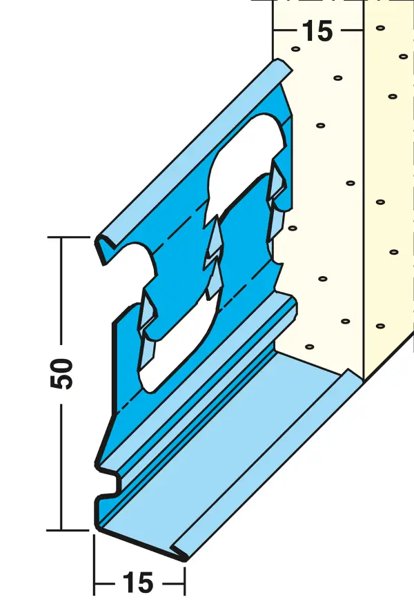 Zaključni cokel profil 1214 za omet debeline 15mm 3,0m/palica 25pal/vez 60vez/pal, Z41214300