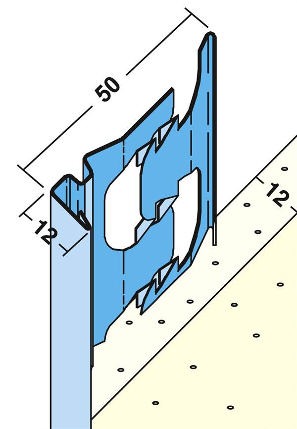 Zaključni ometni profil 1218 za omet debeline 12mm, 3,0m/palica 25pal/vez 64vez/pal, Z41218300