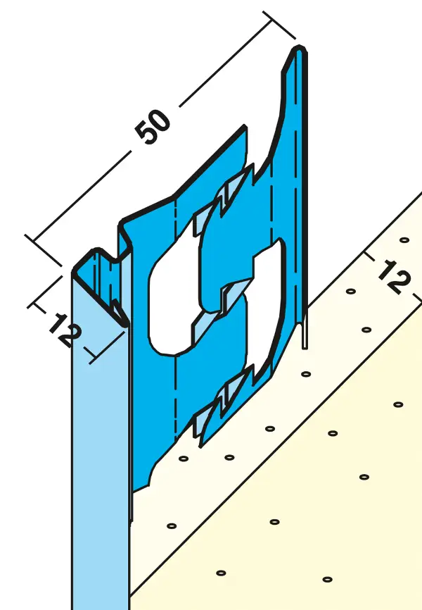 Zaključni ometni profil 1218 za omet debeline 12mm, 3,0m/palica 25pal/vez 64vez/pal, Z41218300