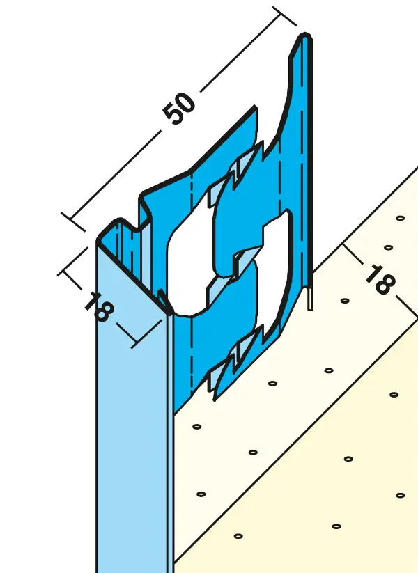 Zaključni ometni profil 1220 za omet debeline 18mm, 3,0m/palica 25pal/vez 55vez/pal, Z41220300