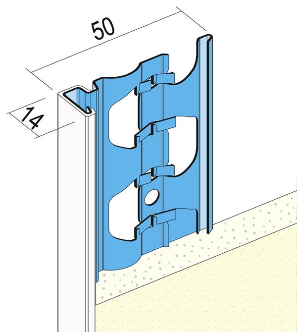 Zaključni ometni profil +PVC 1223 14mm 3,0m/palica 25pal/vez 49vez/pal, Z41223300